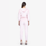 Light Pink Velvet Hoodie and Track Pants Set - Image 5