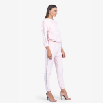 Light Pink Velvet Hoodie and Track Pants Set - Image 3