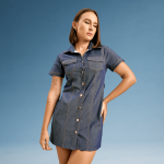 Chambray Mini Dress - Image 2