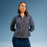 Chambray Button Down Blouse