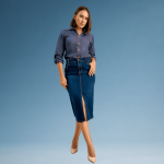 Chambray Button Down Blouse - Image 2