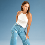 Light Blue Denim Cargo Pant - Image 4
