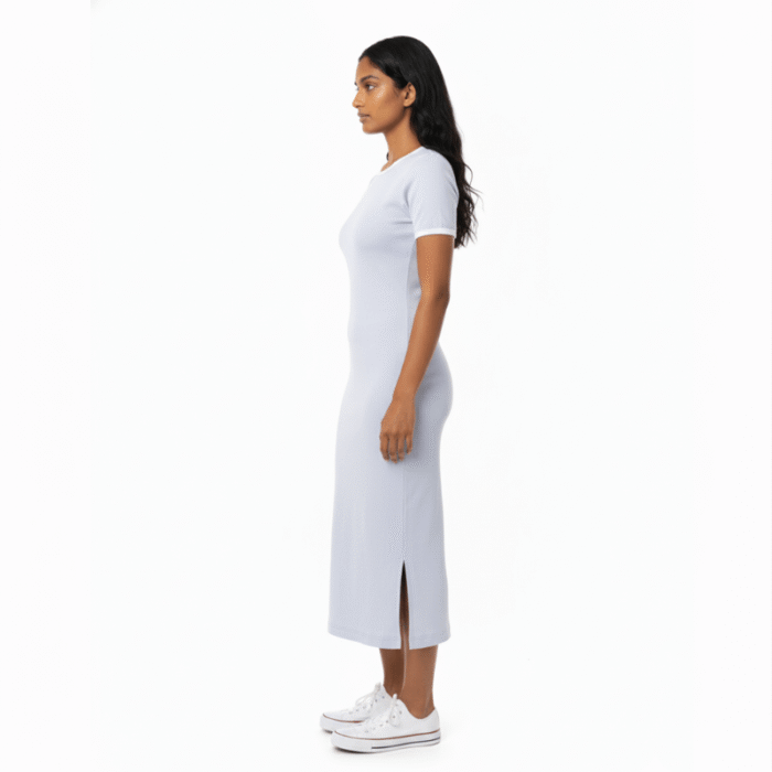Light Lavender Rib Midi Dress - Image 2