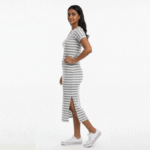 Stripe Rib Knit Midi Dress - Image 2