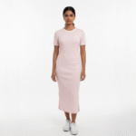 Light Pink Rib Midi Dress
