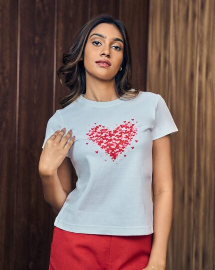 White Heart Graphic T-Shirt