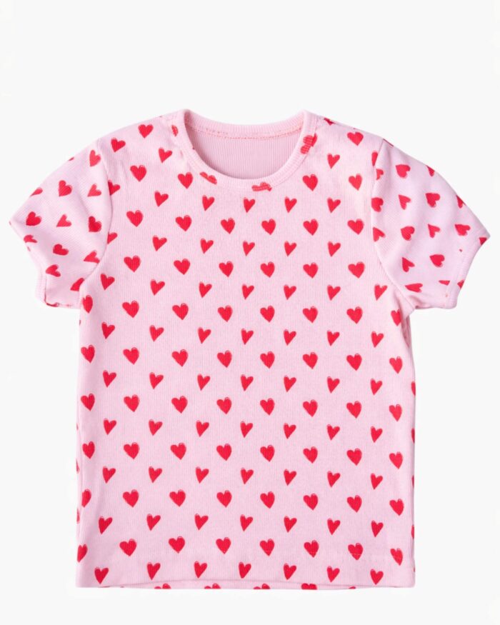 Heart Print Rib Tee - Image 3