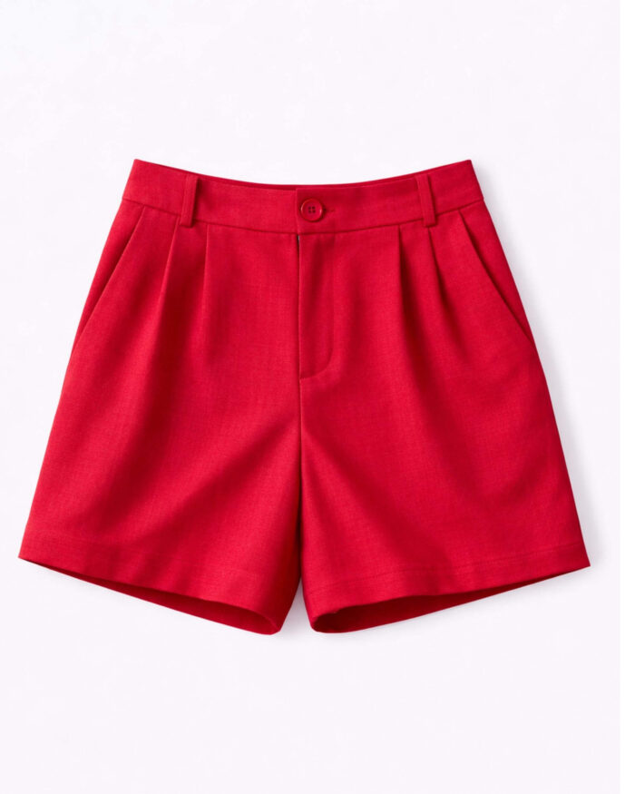 High-Waisted Red Shorts - Image 3