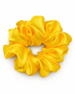 Satin Scrunchie Set – Sunshine Yellow, Mandarin Orange & Olive Green (3 Pack) - Image 2