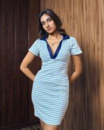 Blue Stripe Polo Mini Dress