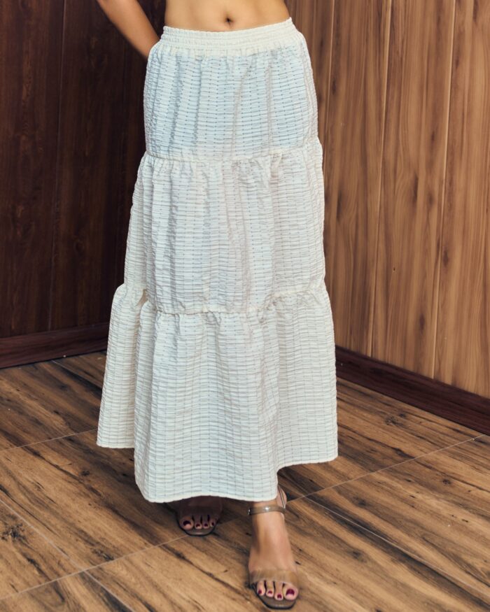 Ivory Breeze Tiered Maxi Skirt - Image 2