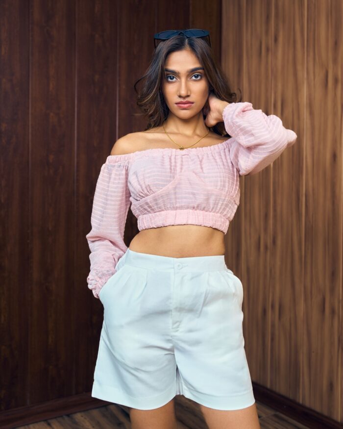 Blush Breeze Gathered Crop Top - Image 4