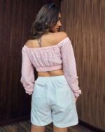 Blush Breeze Gathered Crop Top - Image 3