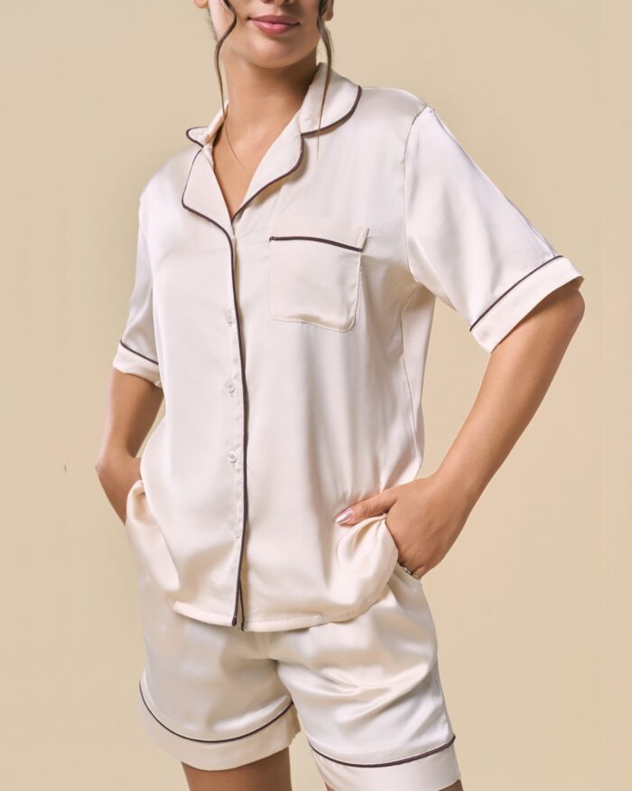 Ivory Satin PJ Set - Image 2