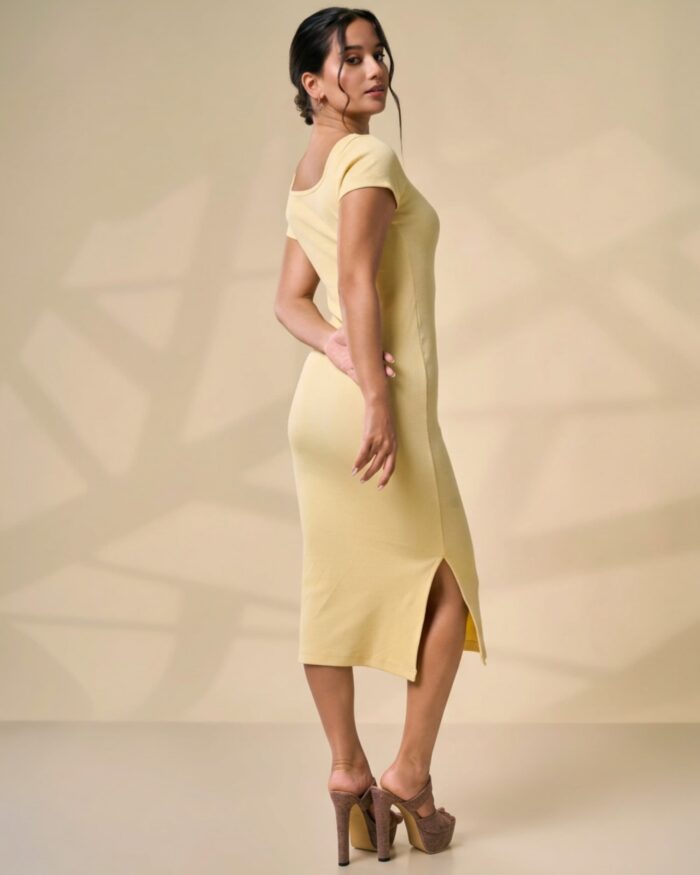 Butter Yellow Essential Midi Dress - Image 5