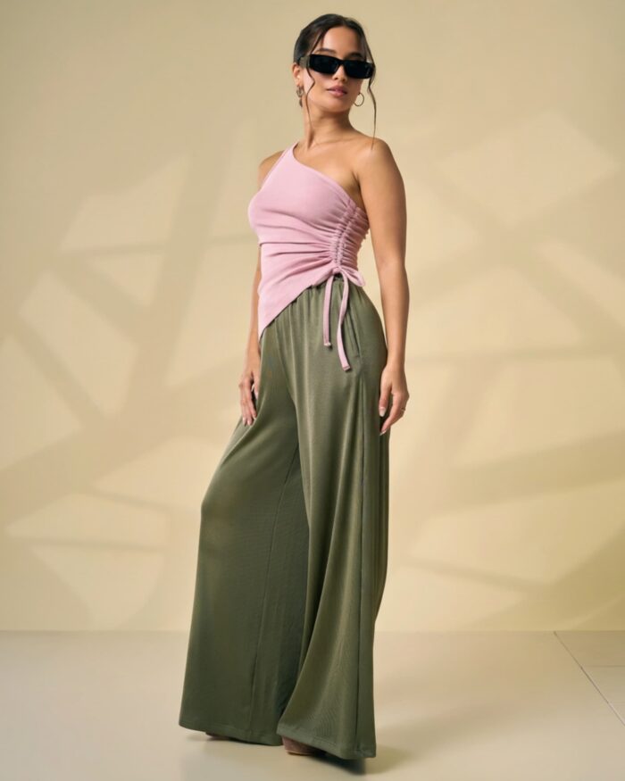 Olive Wide Leg Pant - Image 5