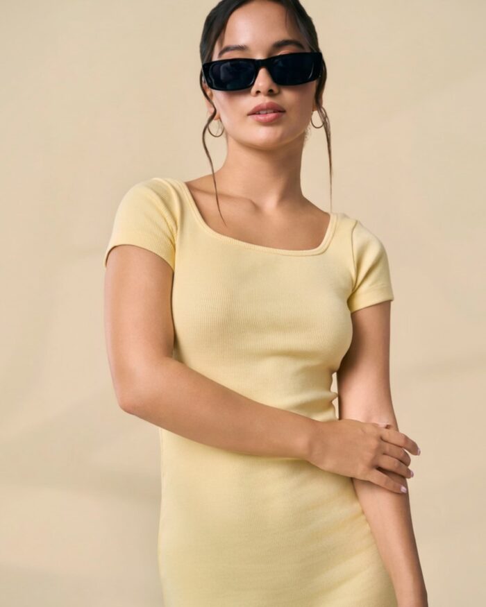 Butter Yellow Essential Midi Dress - Image 4