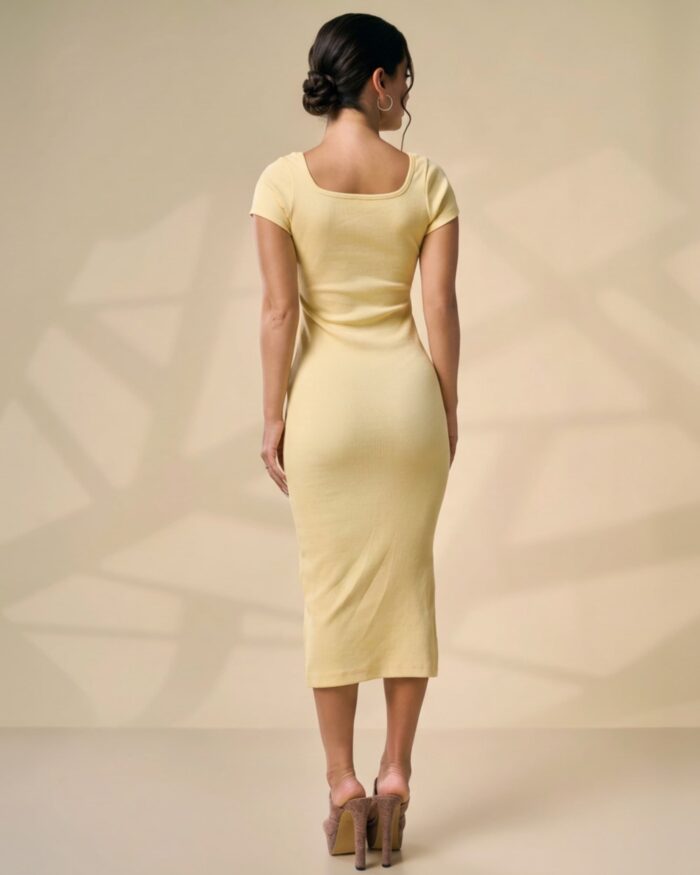 Butter Yellow Essential Midi Dress - Image 3