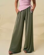 Olive Wide Leg Pant - Image 2