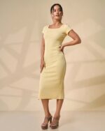 Butter Yellow Essential Midi Dress - Image 2