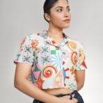 Retro Bloom Cropped Shirt