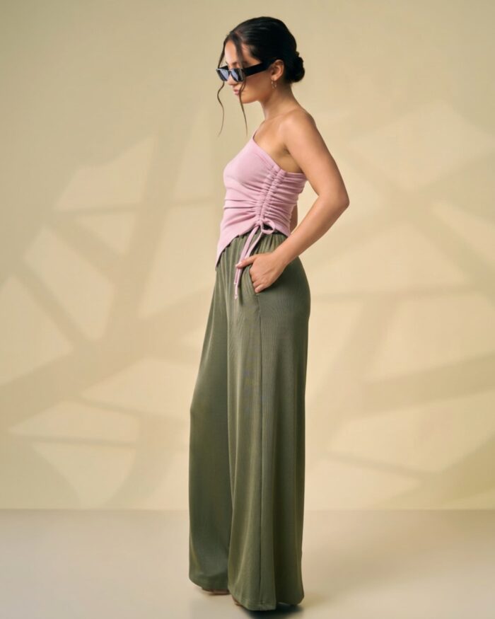 Olive Wide Leg Pant - Image 6