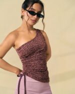 Leopard One-Shoulder Ruched Top - Image 5