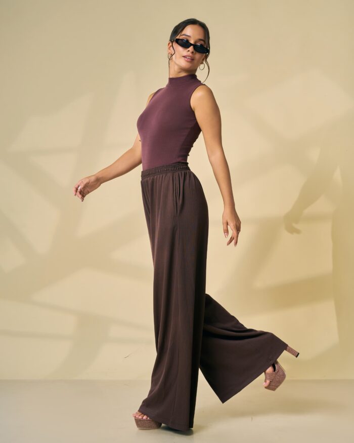 Mocha Wide Leg Pant - Image 3