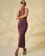 Mocha Essential Maxi Skirt - Image 6