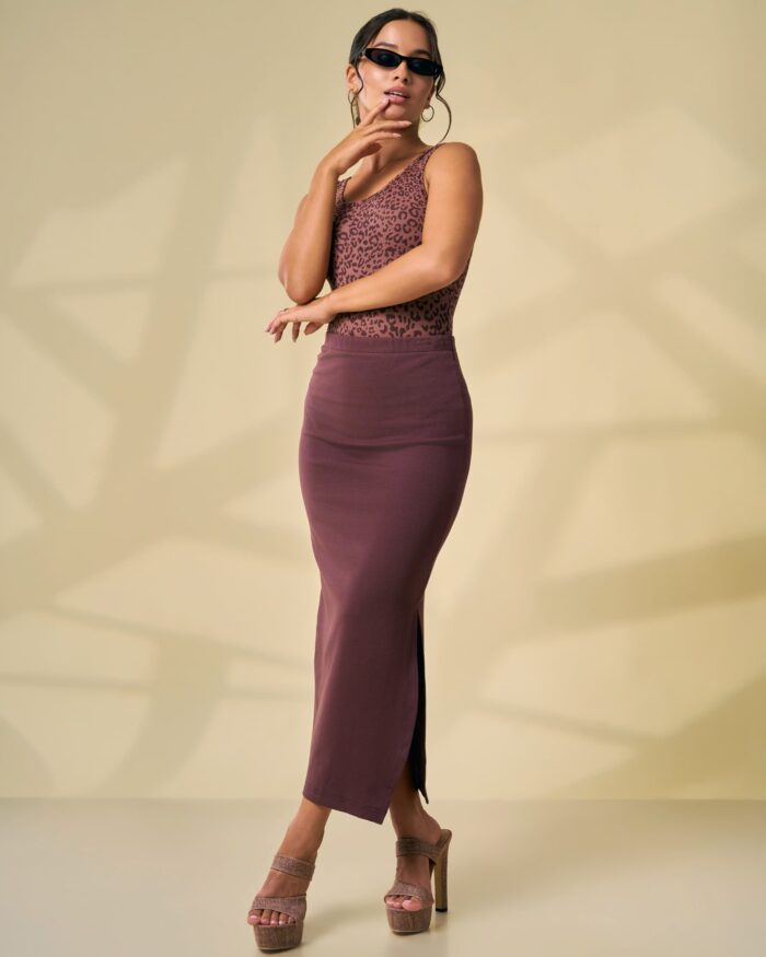Mocha Essential Maxi Skirt - Image 6